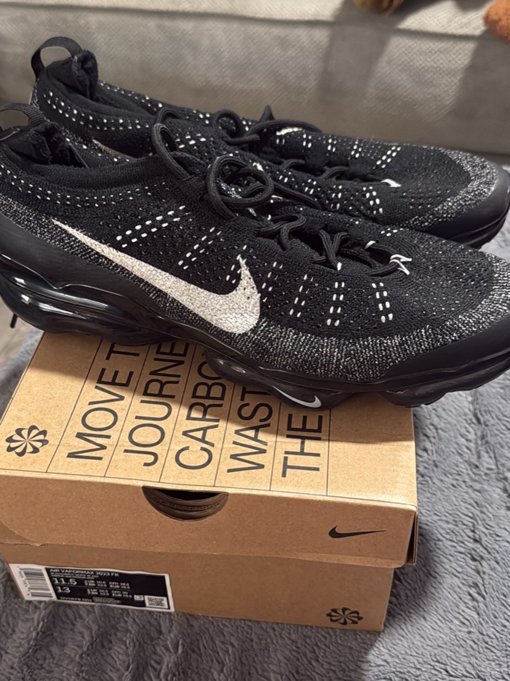 Nike Air VaporMax 2023 Flyknit Oreo Black/White Low Top Sneakers DV1678-001